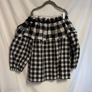 Parker Preppy Checkered Blouse SZ S Cotton.